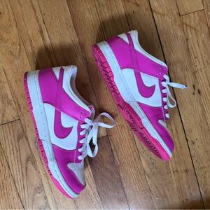 Kids Pink Nike Dunk Lows (Kids 6.5/Womens 8)